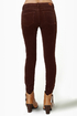 Dittos Jessica Mid-Rise Chocolate Brown Corduroy Pants