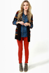 Level 99 Janice Ultra Skinny Rust Red Jeggings