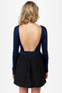 Blocking Traffic Black and Navy Blue Dress