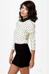 Kylie Cream Polka Dot Top