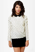 Kylie Cream Polka Dot Top