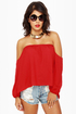 Smolder Off the Shoulder Red Top