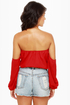 Smolder Off the Shoulder Red Top