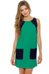 Block-efeller Center Blue and Teal Shift Dress