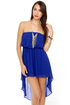 Oh My Goddess Strapless Blue Dress