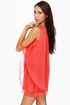 Flame Kissed One Shoulder Coral Red Dress