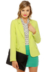 Cute Suit Riot Chartreuse Yellow Blazer