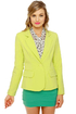 Cute Suit Riot Chartreuse Yellow Blazer