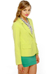 Cute Suit Riot Chartreuse Yellow Blazer