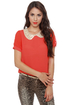 Wake-Up Collar Coral Red Top