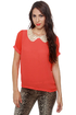 Wake-Up Collar Coral Red Top