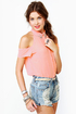 Glamorama Sheer Coral Pink Top