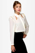 Masters in Spike-ology Sheer Studded Cream Top