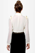 Masters in Spike-ology Sheer Studded Cream Top