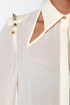 Masters in Spike-ology Sheer Studded Cream Top