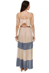 Merrily Rolling Along High Low Beige Dress