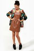 Animal Instincts Brown Vegan Leather Dress