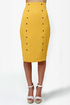 City Sleek-er Mustard Yellow Pencil Skirt