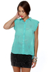 Cloud and Proud Sky Blue Button-Up Top
