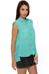 Cloud and Proud Sky Blue Button-Up Top