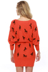 Unique-orn Orange Unicorn Print Sweater Dress