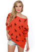 Unique-orn Orange Unicorn Print Sweater Dress