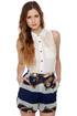 Carriage House of Fashion Navy Blue Print Shorts