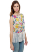 Fringe Caravan Floral Print Crop Top