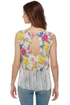 Fringe Caravan Floral Print Crop Top