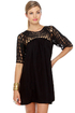 Web and Flow Black Dress