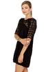 Web and Flow Black Dress