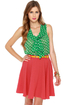 Spin Me Round Coral Red Skirt
