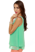 Scalloped Ticket Mint Green Top