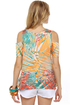 Mount Kilauea Orange Print Top