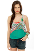 Tier-Drops Teal Print Tank Top