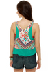 Tier-Drops Teal Print Tank Top
