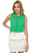 Frosted Tips Sheer Green Top