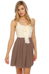 Cappucino Ivory and Taupe Dress