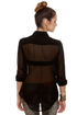 Gentleman Collar Sheer Black Top