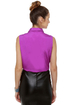 Bolo Tie Optional Sleeveless Purple Top