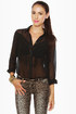 Fringe Countryside Black Button-Up Top