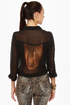 Fringe Countryside Black Button-Up Top