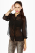 Fringe Countryside Black Button-Up Top