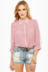 Fringe Countryside Blush Pink Button-Up Top