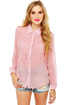 Fringe Countryside Blush Pink Button-Up Top