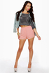 Susie Cutie Peach High-Waisted Shorts