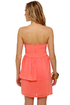 Par for the Corsage Strapless Coral Dress