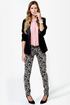 Insight Beanpole Jacquard Mid-Rise Skinny Pants