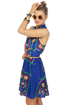 Runaway Chain Blue Print Dress