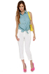 Small Town Girl Polka Dot Denim Shirt